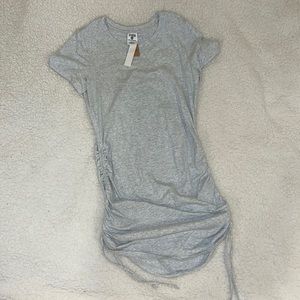 PINK Victoria’s Secret Gray Ruched Short Sleeve Dress - Medium